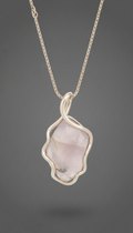 Contemporary sculpted gemstone pendant necklace