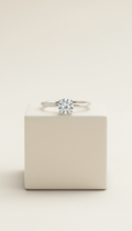 Minimalist platinum solitaire ring with diamond
